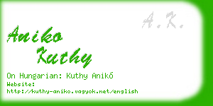 aniko kuthy business card